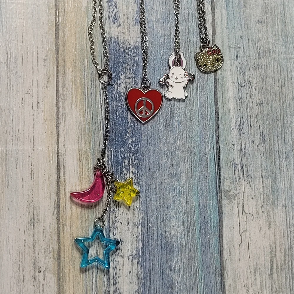 Girly Silver Necklaces.